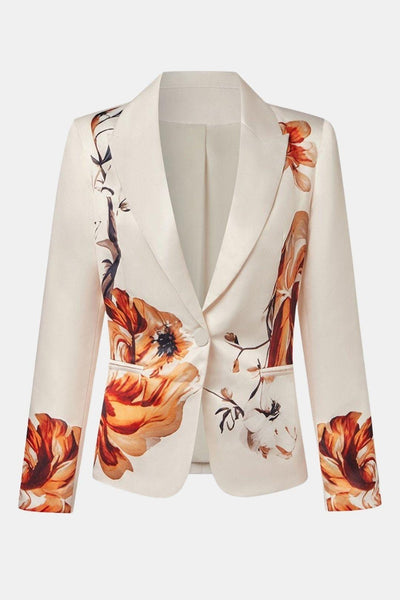 Alfreda – Luxury Satin Floral Statement Blazer