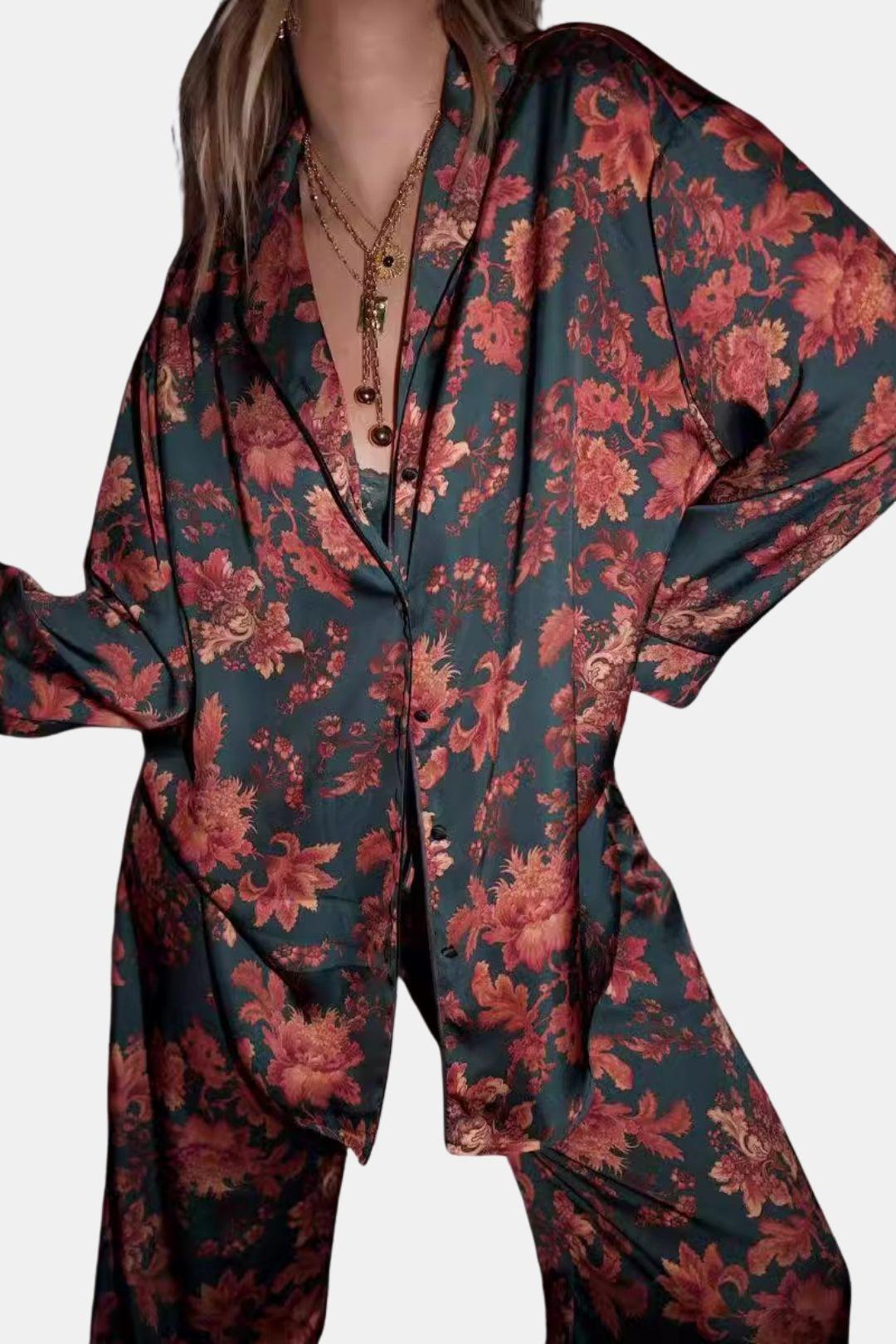 Alice - Lotus Print Pyjama Set