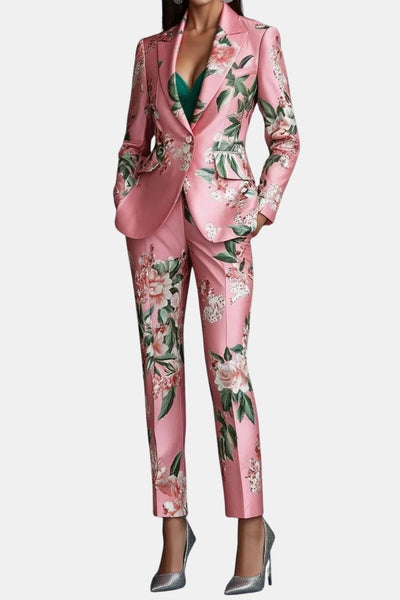 Alvina – Elegant Floral Lapel Collar Blazer