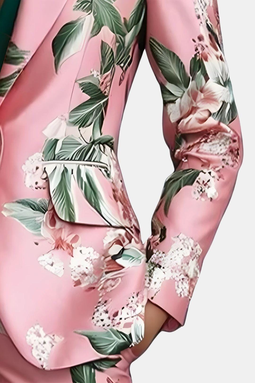Alvina – Elegant Floral Lapel Collar Blazer