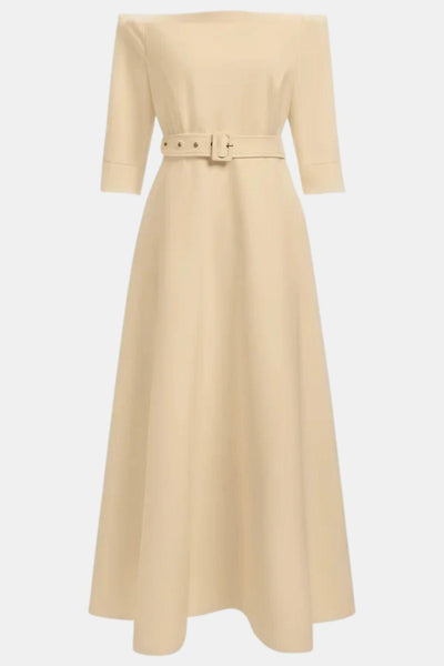 Amabel – Off-Shoulder Half Sleeve A-Line Maxi Dress