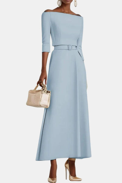 Amabel – Off-Shoulder Half Sleeve A-Line Maxi Dress