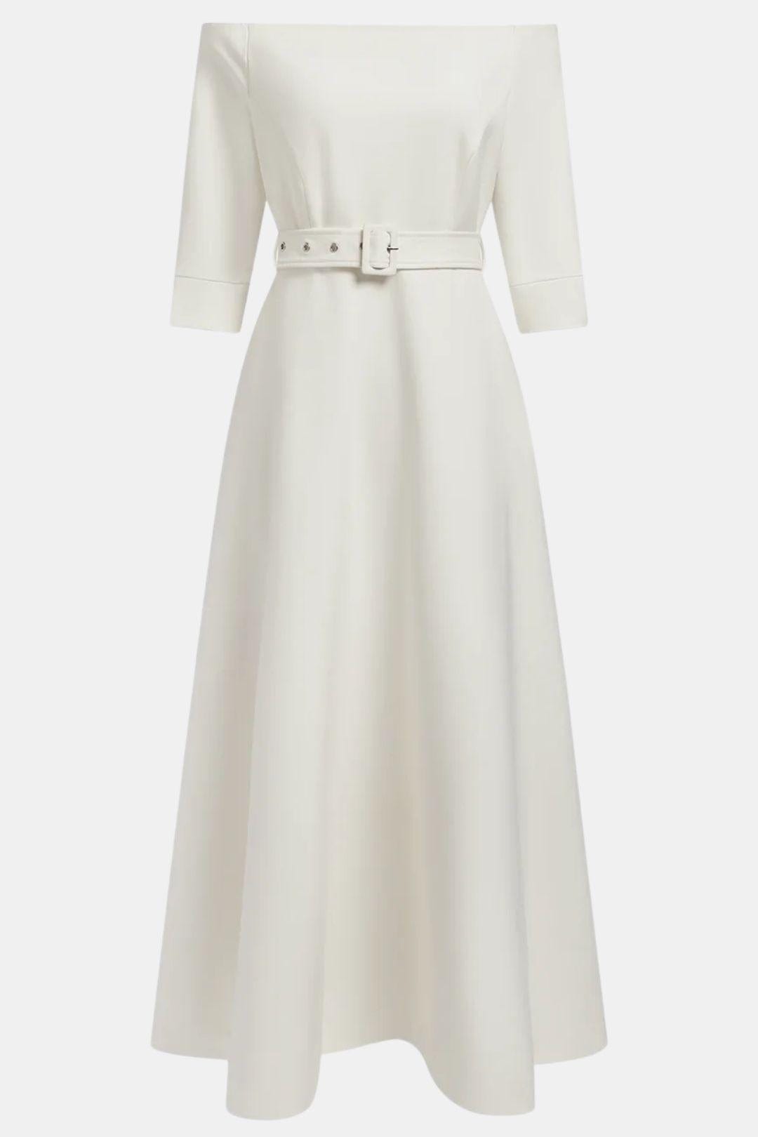 Amabel – Off-Shoulder Half Sleeve A-Line Maxi Dress