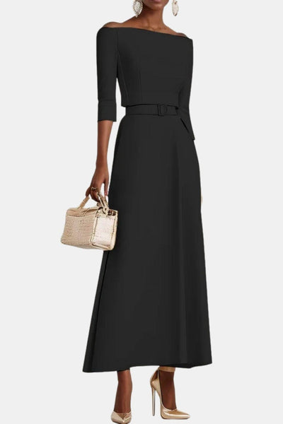 Amabel – Off-Shoulder Half Sleeve A-Line Maxi Dress