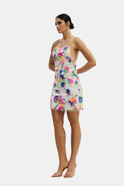 Amalia - Sequin Embroidered Backless Mini Dress