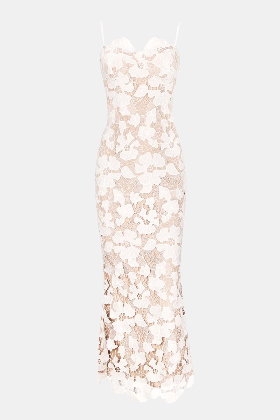 Amanda – Floral Embroidered Lace Maxi Dress