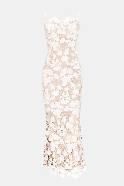 Amanda – Floral Embroidered Lace Maxi Dress