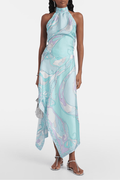 Mariana - Halter Backless Skirt Set in Blue