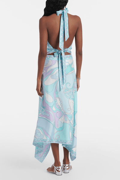 Mariana - Halter Backless Skirt Set in Blue