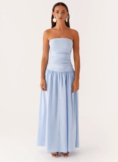 Teresa - Sleeveless Maxi Dress in Blue