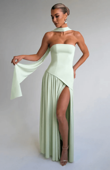 Annabel – Strapless Slit Maxi Dress