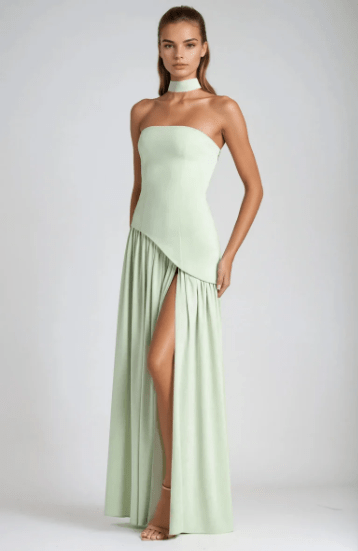 Annabel – Strapless Slit Maxi Dress