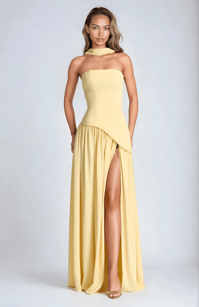 Annabel – Strapless Slit Maxi Dress