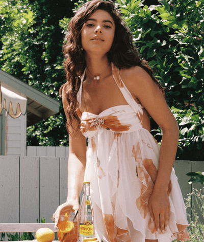 Aphryluxe – Sleeveless Boho Mini Dress in White