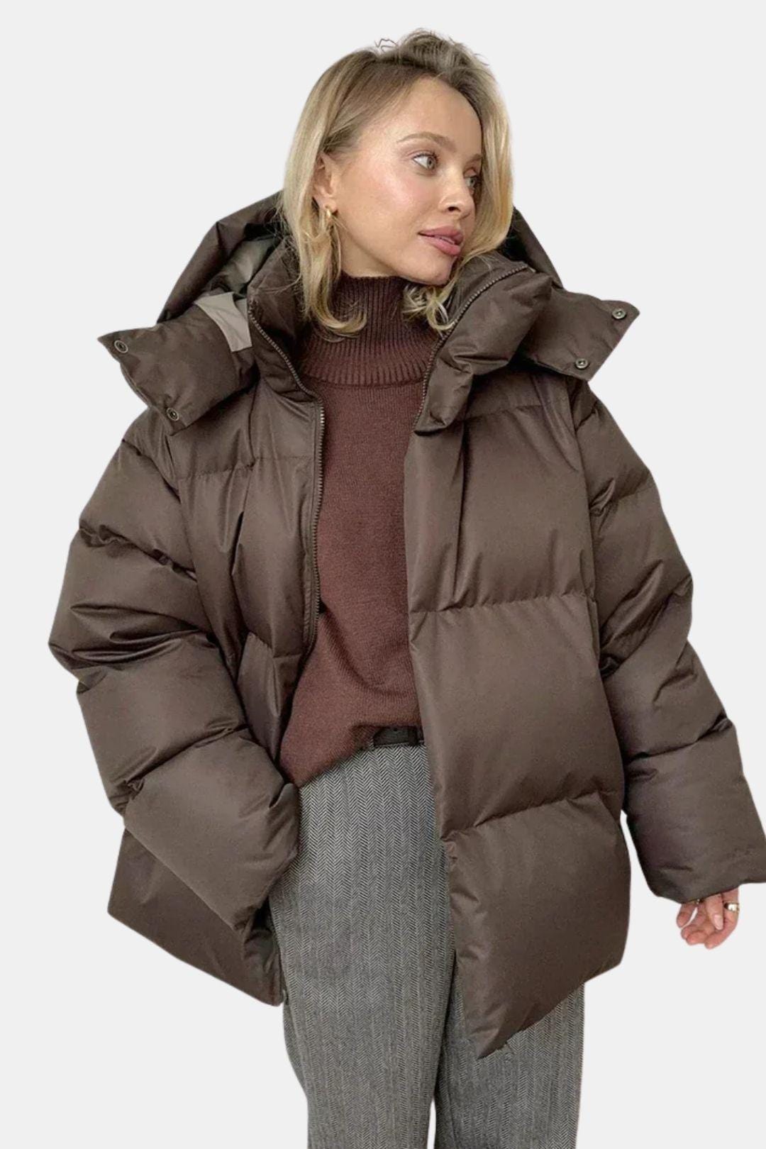 April – Oversized Puffer Winter Coat with Hood