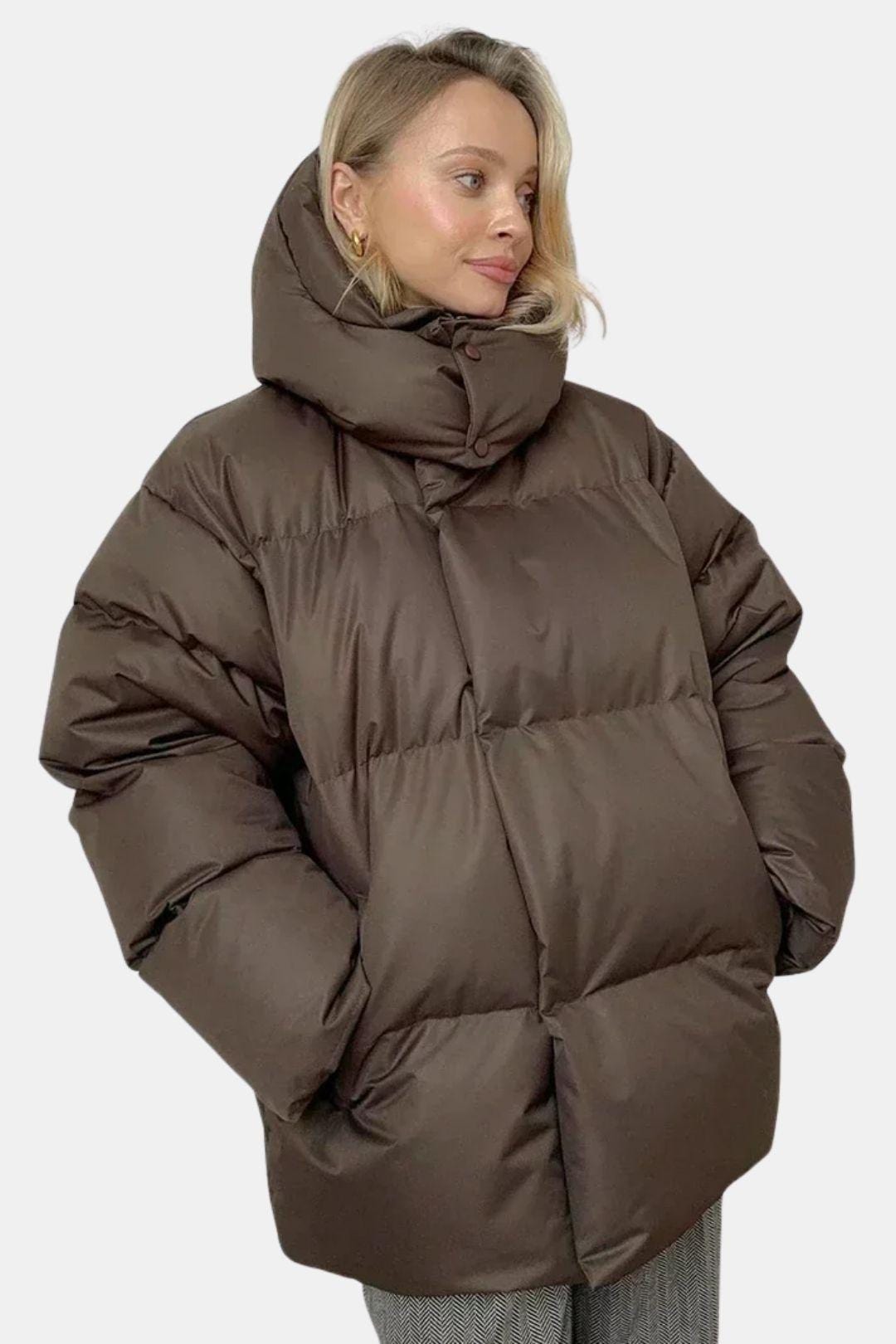 April – Oversized Puffer Winter Coat with Hood