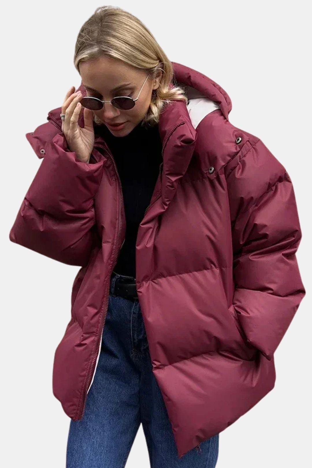 April – Oversized Puffer Winter Coat with Hood