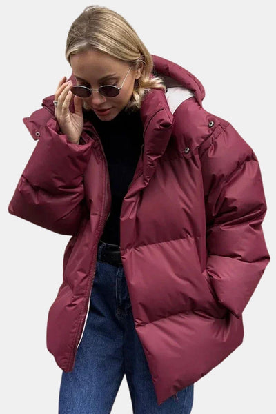 April – Oversized Puffer Winter Coat with Hood