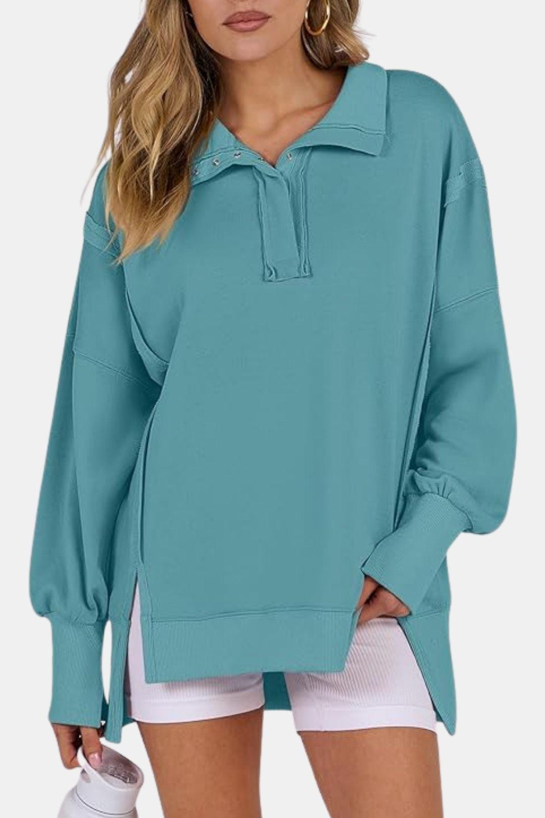 Ardela – Polo Collar Sweatshirt
