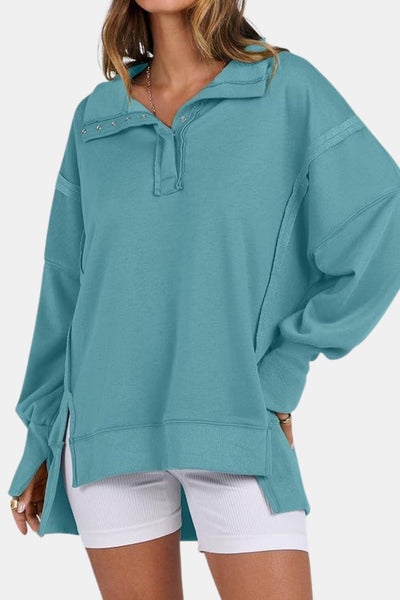 Ardela – Polo Collar Sweatshirt