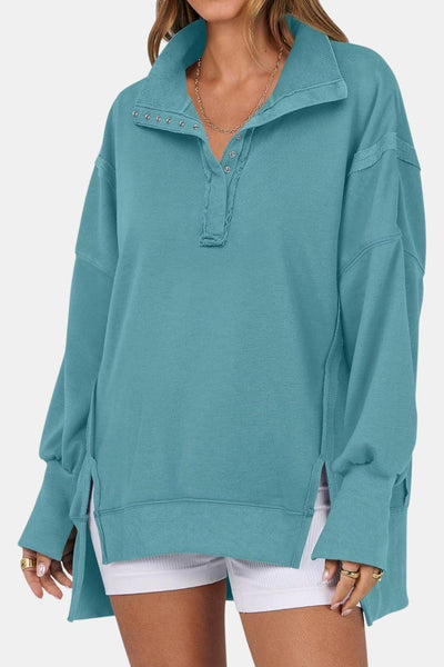 Ardela – Polo Collar Sweatshirt
