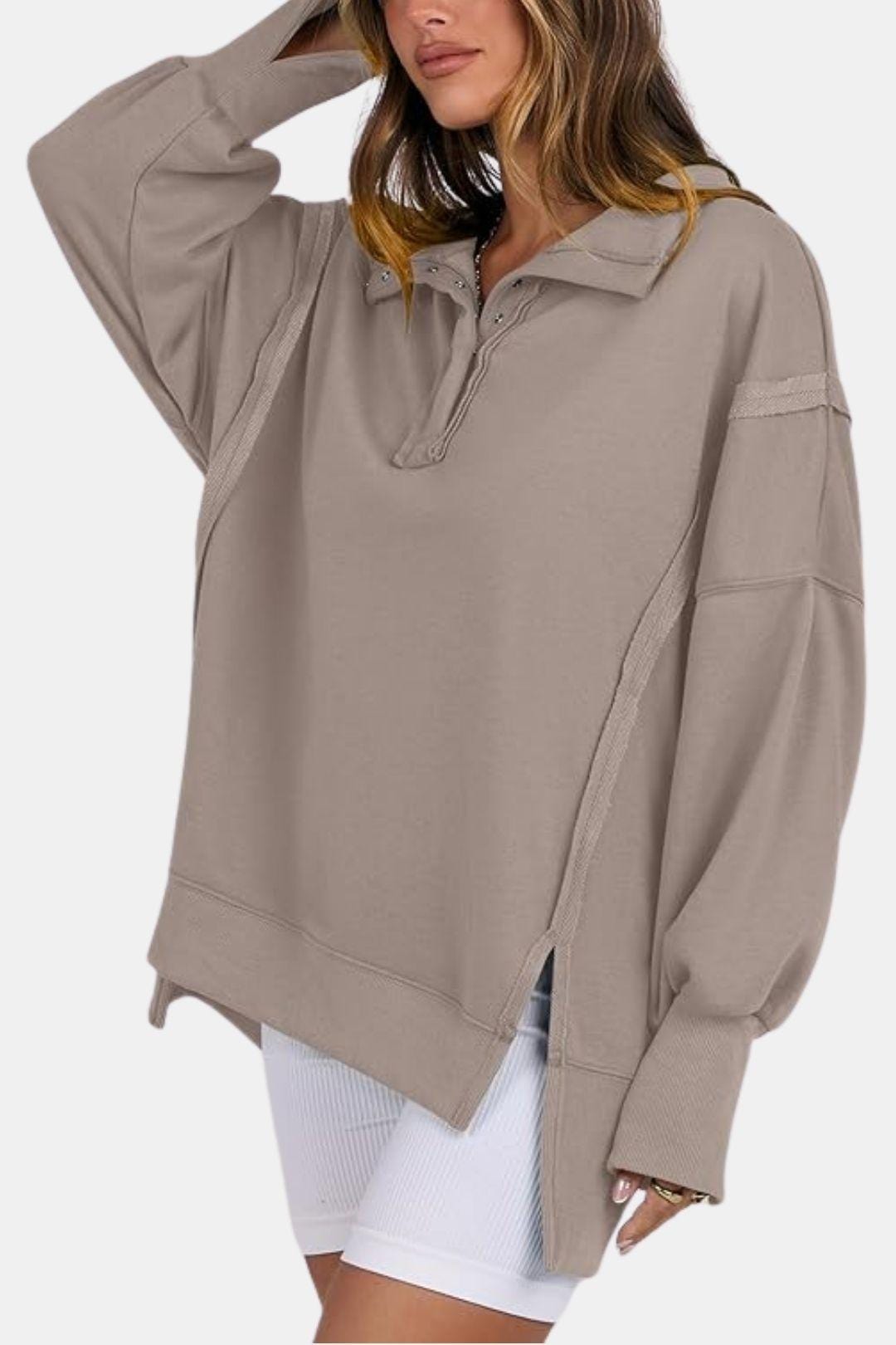 Ardela – Polo Collar Sweatshirt