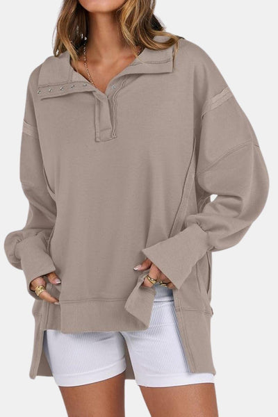 Ardela – Polo Collar Sweatshirt