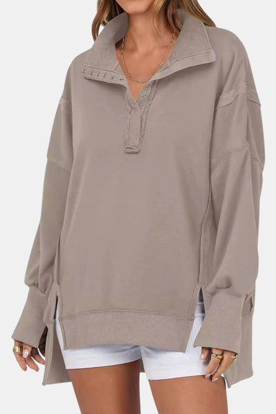Ardela – Polo Collar Sweatshirt