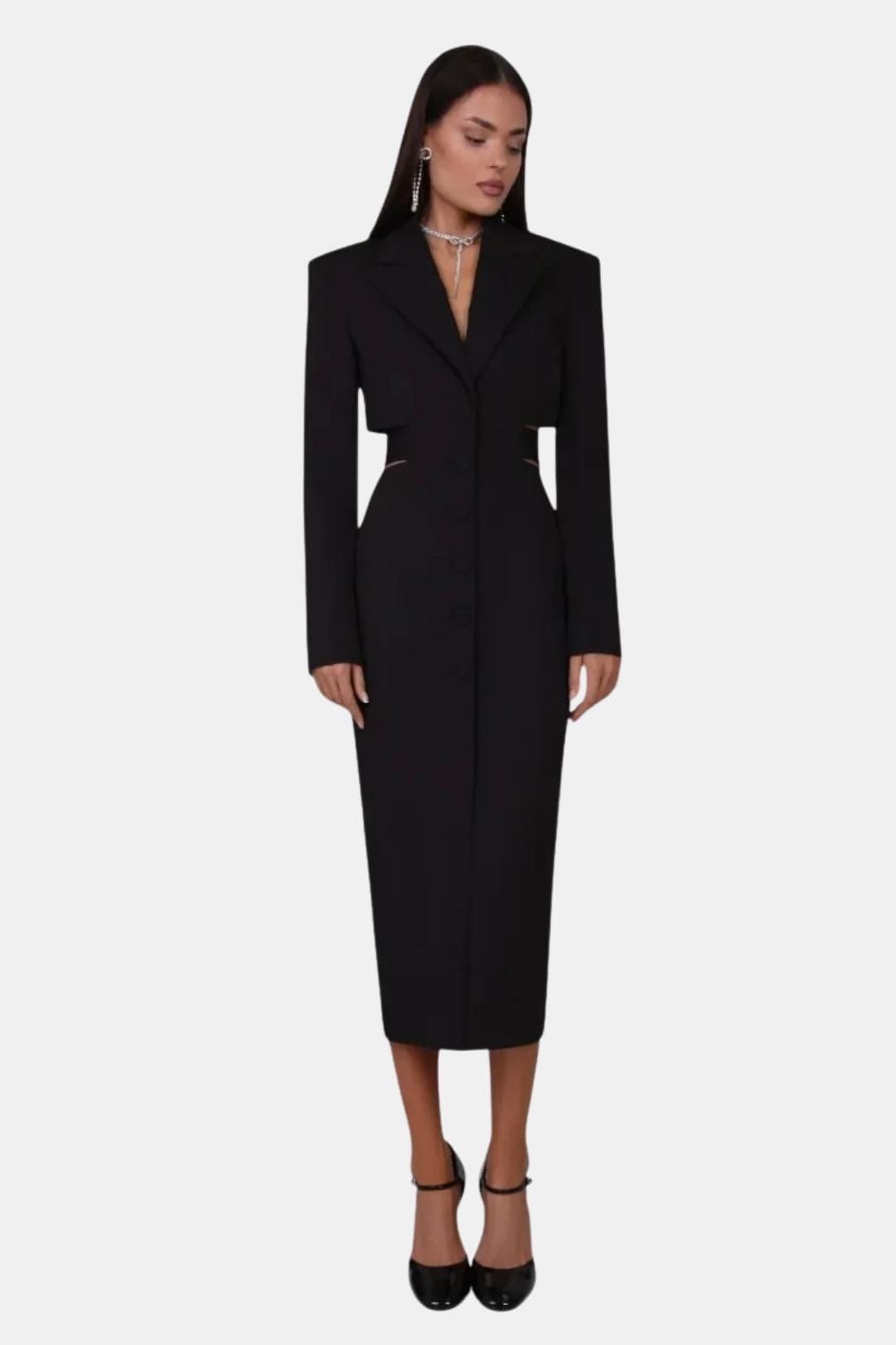 Ardella – Cut-Out Blazer Midi Dress