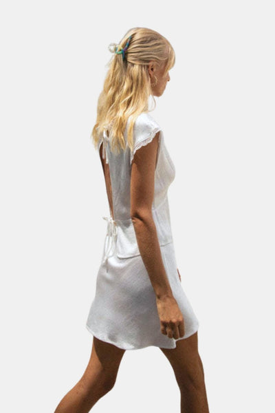 Arden – Lace Trim Satin Skirt Set