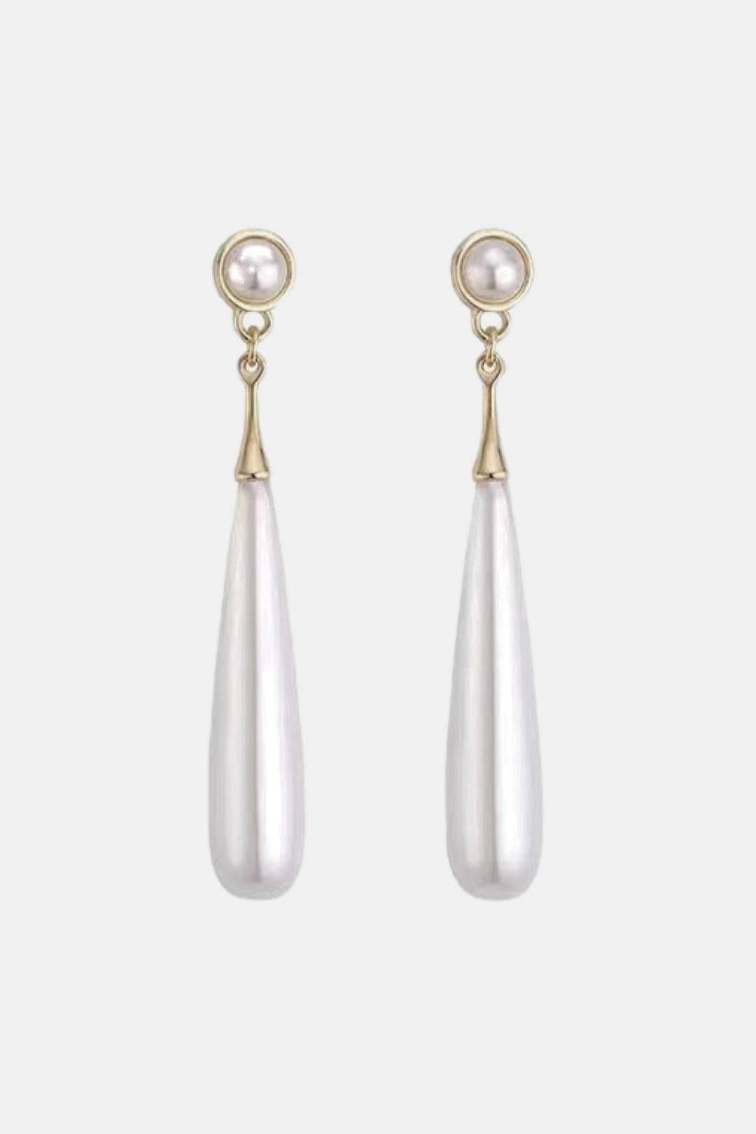 Arhel – Gold Teardrop Faux Pearl Earrings