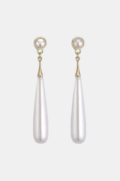 Arhel – Gold Teardrop Faux Pearl Earrings