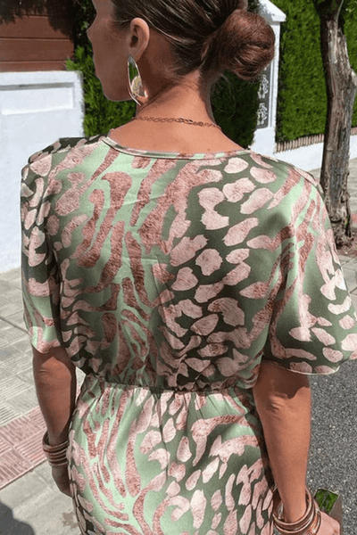 Arianne - V-Neck Maxi Dress in Soft Green
