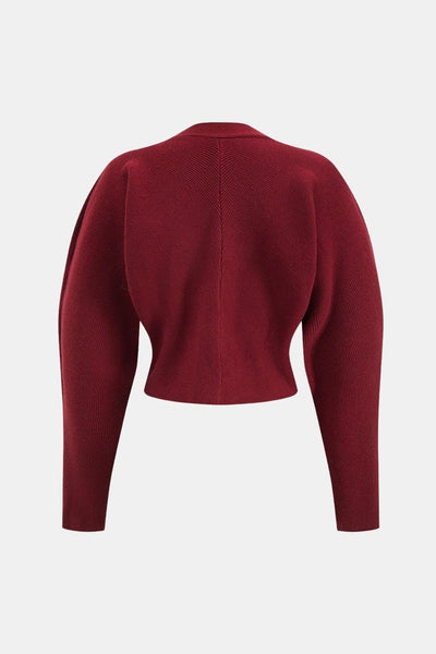 Ariella – Metallic Button V-Neck Sweater Top