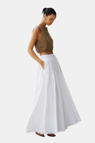 Aubrey – Linen Pleated Maxi Skirt