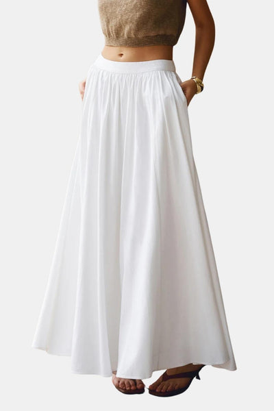 Aubrey – Linen Pleated Maxi Skirt