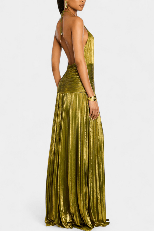 Rossa – Off-Shoulder Maxi Dress in Green