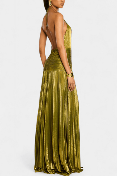 Rossa – Off-Shoulder Maxi Dress in Green
