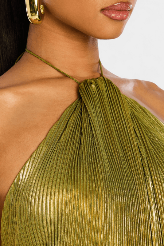 Rossa – Off-Shoulder Maxi Dress in Green
