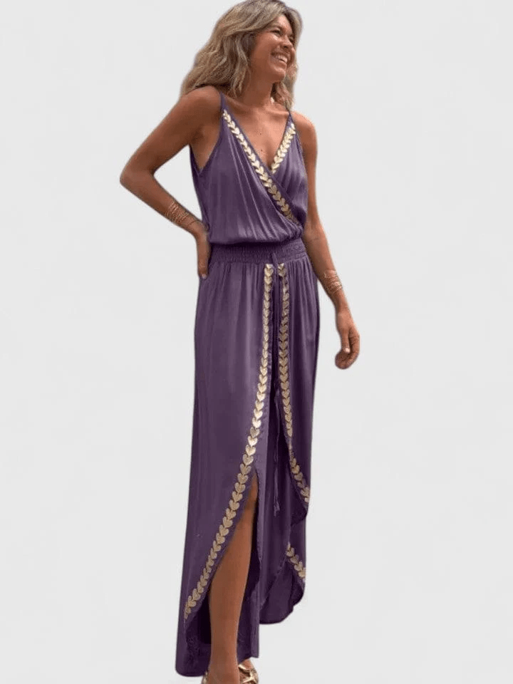 Stella – Sleeveless Boho Jumpsuit in Purple