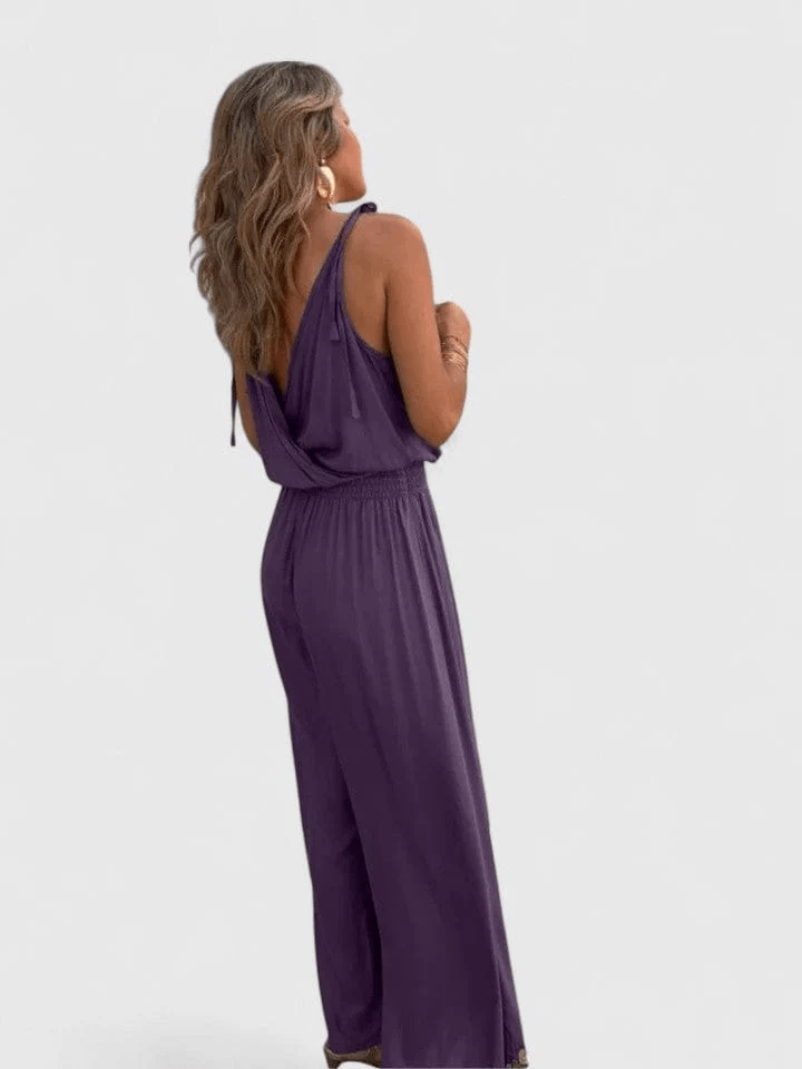 Stella – Sleeveless Boho Jumpsuit in Purple