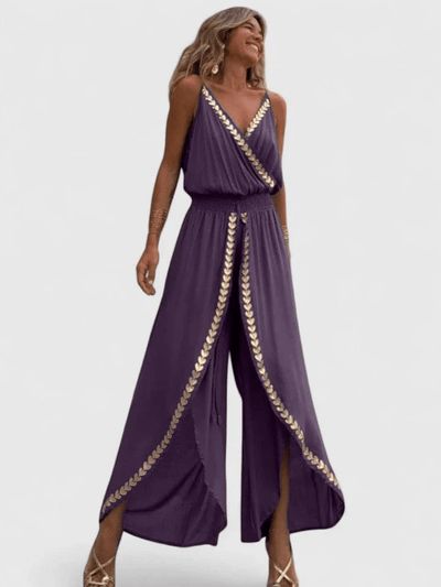 Stella – Sleeveless Boho Jumpsuit in Purple