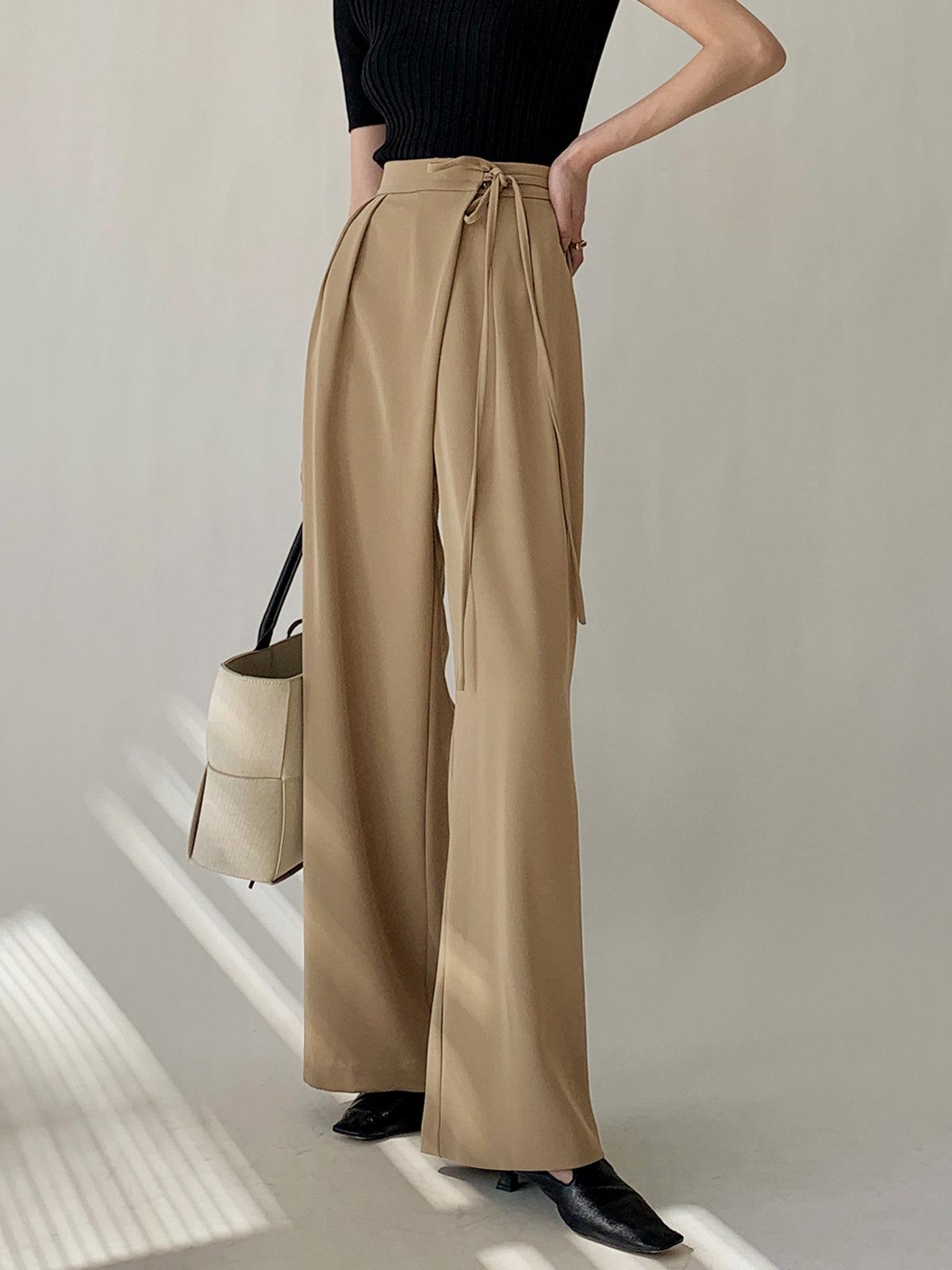 Amelie – Wide Leg Trousers | Flowy Fit with Tie Waist Design