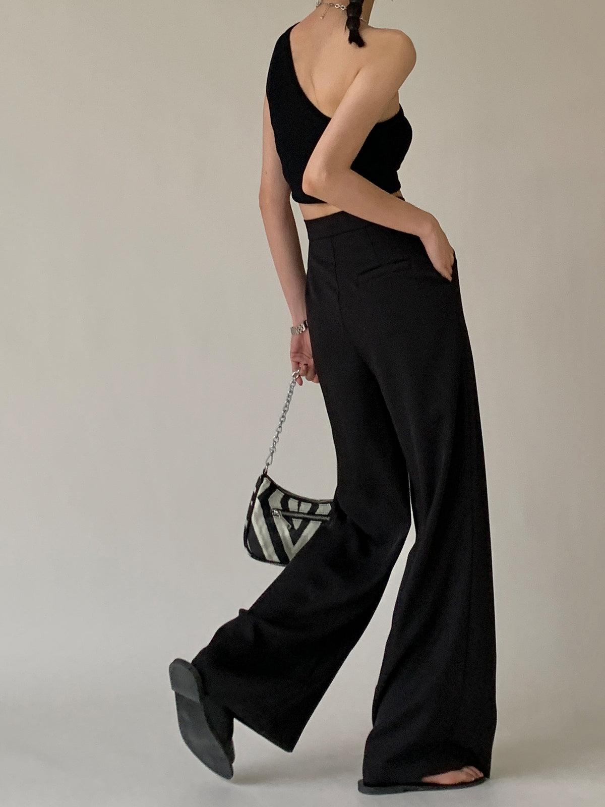 Amelie – Wide Leg Trousers | Flowy Fit with Tie Waist Design