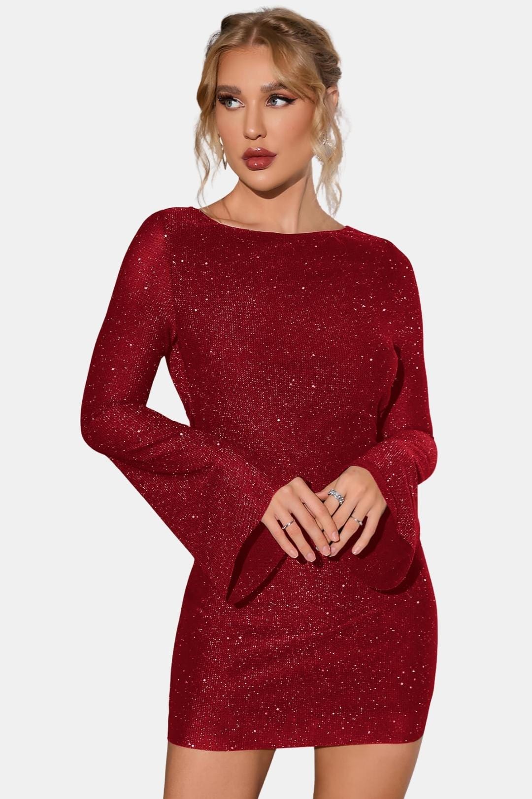 Avelina – Glitter Dress with Open Back
