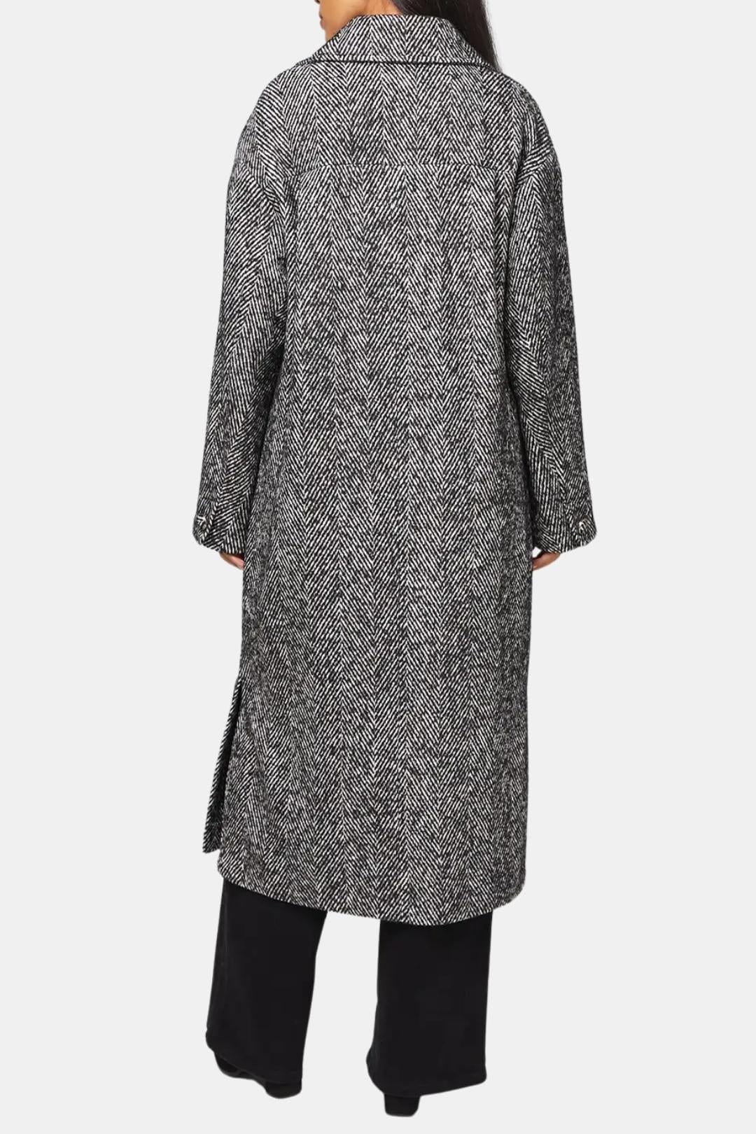 Bailey – Collared Herringbone Maxi Coat