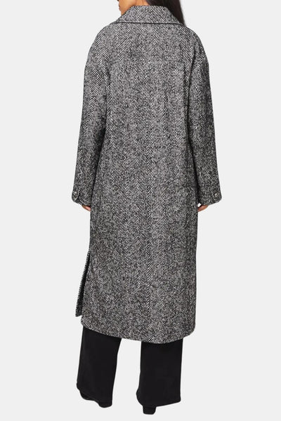 Bailey – Collared Herringbone Maxi Coat