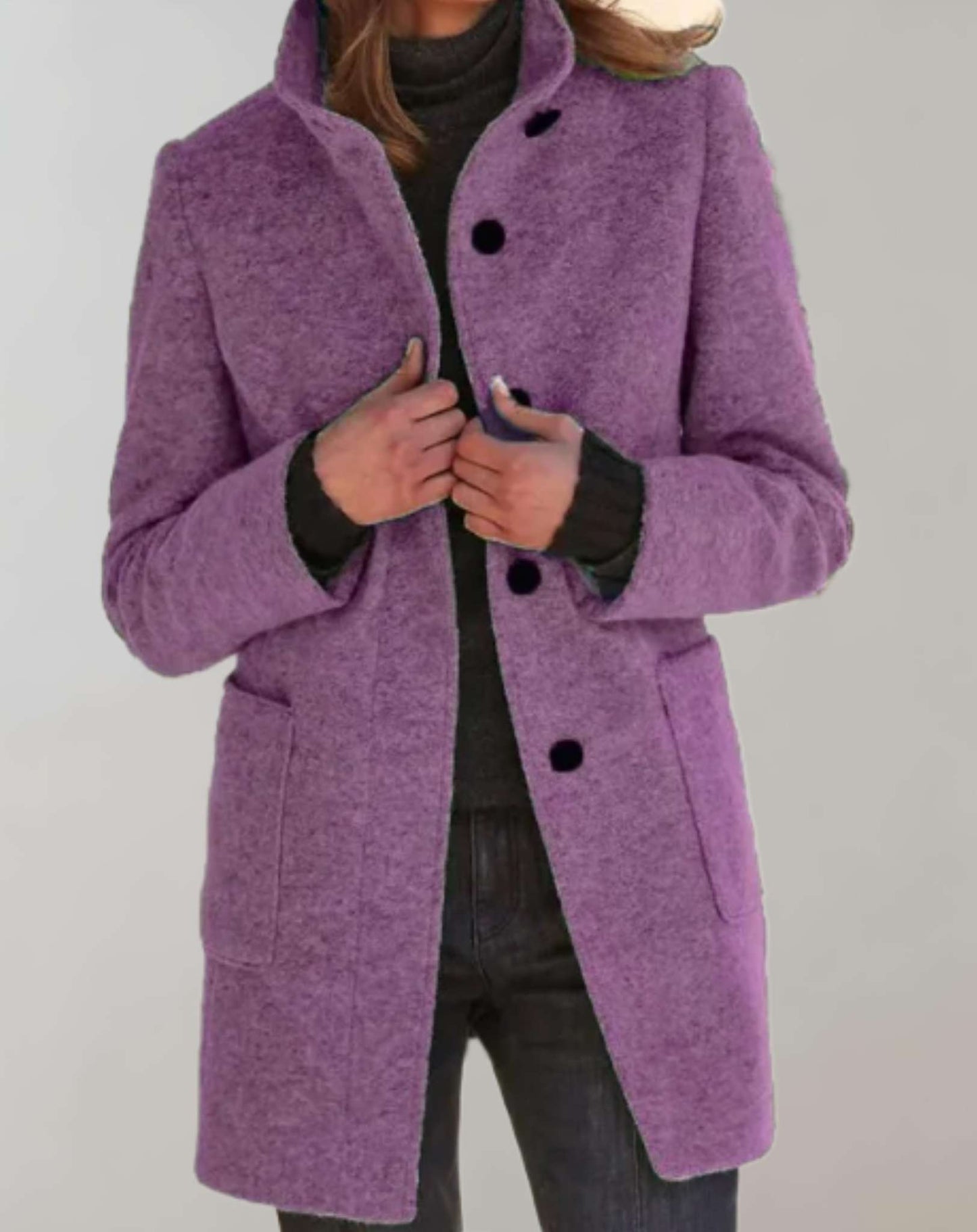 Classic Wool-Blend Coat | Single-Breasted Design | Tailored Fit | Vibrant Colours