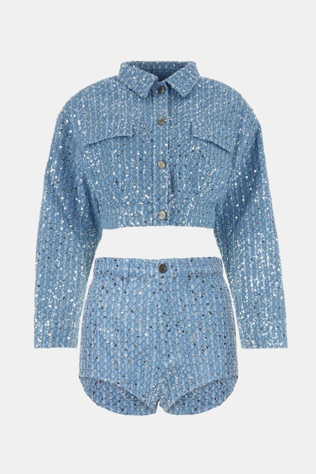 Beryl – Denim Sequined Short Coat