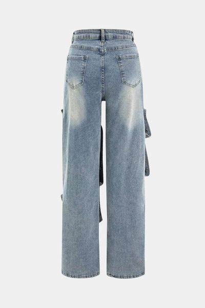 Bonnie – Patchwork Button Detail Jeans